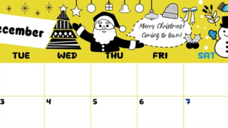 2024年12月横型の月曜始まり サンタのイラストがかわいいA4無料カレンダー