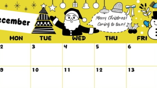 2024年12月横型の日曜始まり サンタのイラストがかわいいA4無料カレンダー