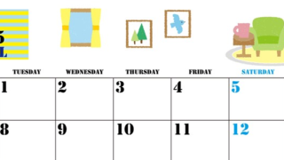 2025年4月横型の月曜始まり 新生活イラストのかわいいA4無料カレンダー