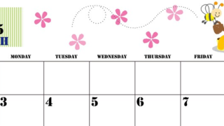 2025年3月横型の日曜始まり パンケーキイラストのかわいいA4無料カレンダー