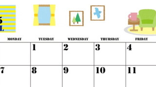 2025年4月横型の日曜始まり 新生活イラストのかわいいA4無料カレンダー