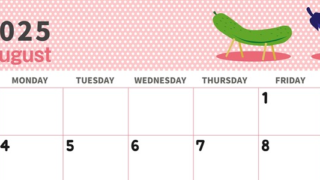 2025年8月横型の日曜始まり 野菜イラストのおしゃれA4無料カレンダー