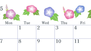 2025年7月横型の日曜始まり 季節の花イラストのかわいいA4無料カレンダー