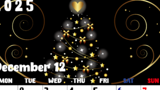 2025年12月縦型の月曜始まり ツリーイラストのかわいいA4無料カレンダー