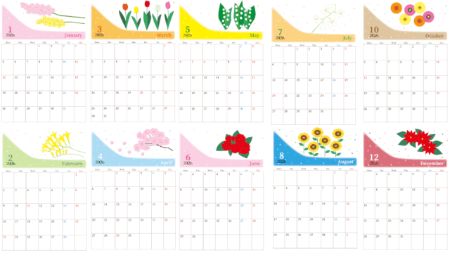 2026年は季節を感じられる草花のかわいいおしゃれで落ち着いたデザインのカレンダーで予定を立てませんか？