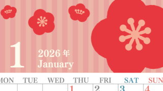 2026年1月縦型の月曜始まり 丸い花のイラストのおしゃれA4無料カレンダー