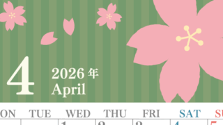 2026年4月縦型の月曜始まり 春らしいイラストのおしゃれA4無料カレンダー