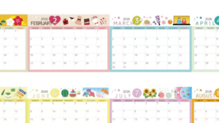 2026年間カレンダー♪A4横型の月曜始まりでシンプルで書き込みやすい整った構成！無料でダウンロードできます！