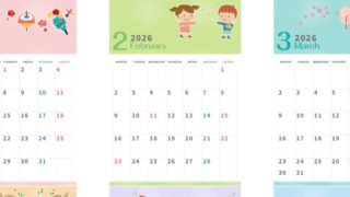 年間カレンダー2026はA4縦型の月曜始まり♪計画管理が楽しく続くデザイン！無料ダウンロード可能！