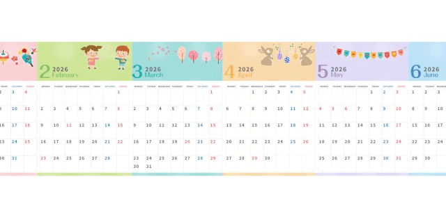 2026年版年間カレンダー♪A4縦型の月曜始まりでイベント管理に最適な実用的構成！無料でダウンロードできます！