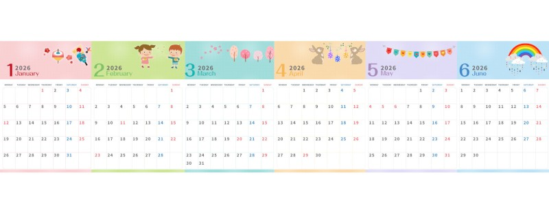 2026年版年間カレンダー♪A4縦型の月曜始まりでイベント管理に最適な実用的構成！無料でダウンロードできます！