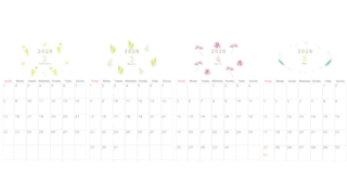 A4縦型で使える2026年間カレンダー♪日曜始まりで落ち着いたシンプル構成！無料ダウンロードできます！