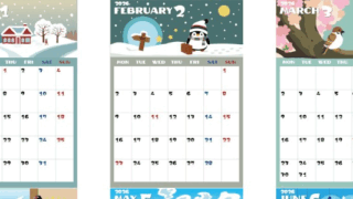 年間カレンダー2026はA4縦型の月曜始まり♪楽しく続けられるポップイラスト！無料ダウンロード可能！