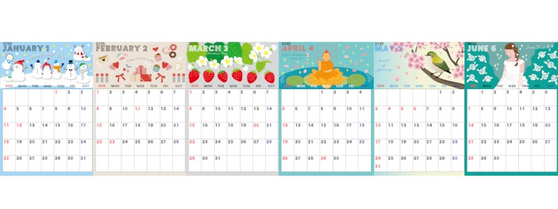A4縦型で使える2026年間カレンダー♪日曜始まりでスケジュール管理が快適に！無料ダウンロードできます！