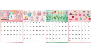 A4縦型で使える2026年間カレンダー♪日曜始まりで元気になる明るい構成！無料ダウンロードできます！