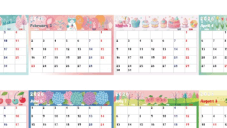 2026年間カレンダー♪A4横型の月曜始まりで日々を楽しくする明るい配色！無料でダウンロードできます！