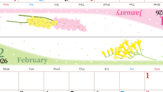 2026年の卓上カレンダー(1月・2月)は月曜始まり♪おしゃれで大きめ♪折り方が簡単で無料（A4）(2026-001301-0231)