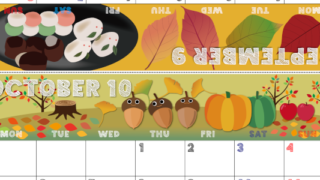 2026年の卓上カレンダー(9月・10月)は月曜始まり♪おしゃれな家族でも使えるオリジナルイラストつき：ダウンロード無料(2026-001709-1031)