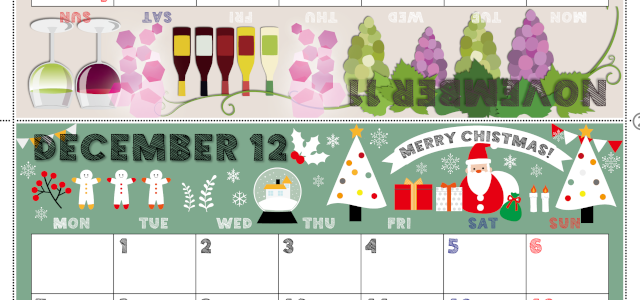 2026年の卓上カレンダー(11月・12月)は月曜始まり♪おしゃれな家族でも使えるオリジナルイラストつき：ダウンロード無料(2026-001711-1231)