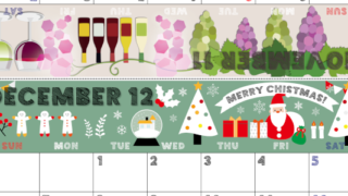 2026年の卓上カレンダー(11月・12月)は日曜始まり♪おしゃれな家族でも使えるオリジナルイラストつき：ダウンロード無料(2026-001711-1230)