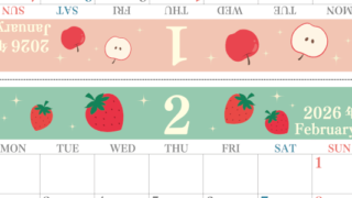 2026年の卓上カレンダー(1月・2月)は月曜始まり♪かわいいだけでなく使い方も簡単♪A4サイズ／プリント無料(2026-001801-0231)