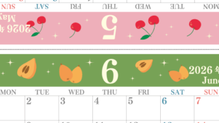 2026年の卓上カレンダー(5月・6月)は月曜始まり♪かわいいだけでなく使い方も簡単♪A4サイズ／プリント無料(2026-001805-0631)