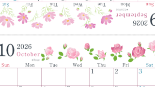 2026年の卓上カレンダー(9月・10月)は日曜始まり♪おしゃれなだけでなく使い方も簡単♪A4サイズ／プリント無料(2026-001909-1030)