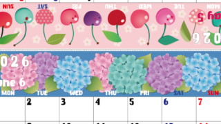 2026年の卓上カレンダー(5月・6月)は月曜始まり♪かわいいので予定の書き込みが楽しくなる♪無料／A4サイズ(2026-002205-0631)