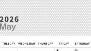 2026年5月縦型モノクロの月曜始まり 子供の日イラストのおしゃれA4無料白黒カレンダー(2026-00320511)