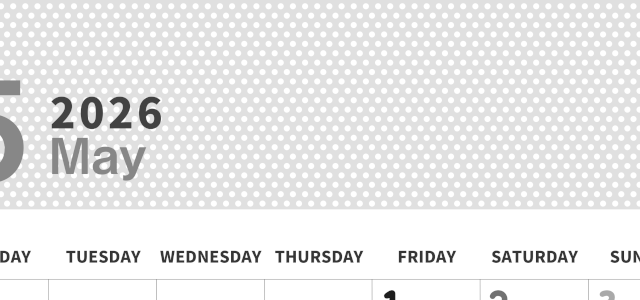 2026年5月縦型モノクロの月曜始まり 子供の日イラストのおしゃれA4無料白黒カレンダー(2026-00320511)