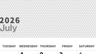 2026年7月縦型モノクロの月曜始まり 輪飾りイラストのおしゃれA4無料白黒カレンダー(2026-00320711)