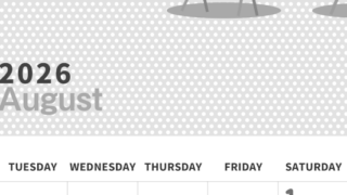 2026年8月縦型モノクロの月曜始まり 野菜イラストのおしゃれA4無料白黒カレンダー(2026-00320811)