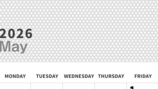 2026年5月縦型モノクロの日曜始まり 子供の日イラストのおしゃれA4無料白黒カレンダー(2026-00320510)