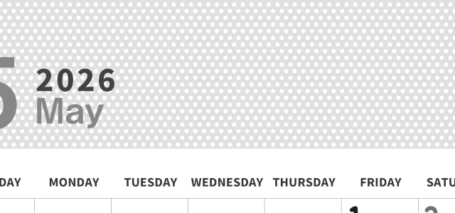 2026年5月縦型モノクロの日曜始まり 子供の日イラストのおしゃれA4無料白黒カレンダー(2026-00320510)