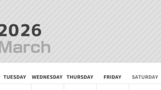 2026年3月縦型モノクロの月曜始まり イラストのかわいいA4無料白黒カレンダー(2026-00350311)