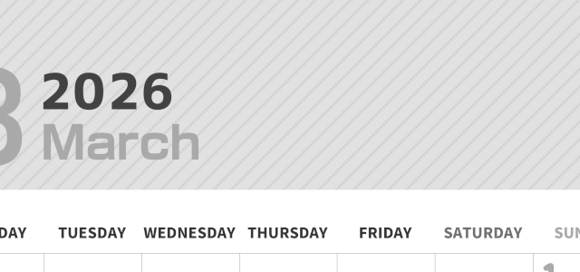 2026年3月縦型モノクロの月曜始まり イラストのかわいいA4無料白黒カレンダー(2026-00350311)