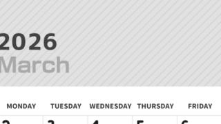 2026年3月縦型モノクロの日曜始まり イラストのかわいいA4無料白黒カレンダー(2026-00350310)