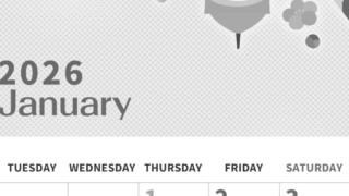 2026年1月縦型モノクロの月曜始まり 羽子板のかわいいフリーイラストA4無料白黒カレンダー(2026-00360111)