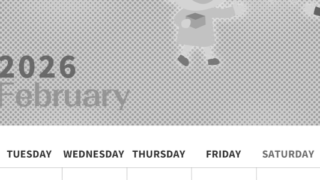 2026年2月縦型モノクロの月曜始まり 子供たちがかわいいイラストA4無料白黒カレンダー(2026-00360211)