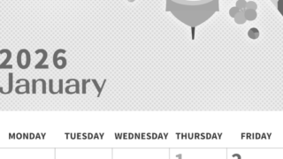 2026年1月縦型モノクロの日曜始まり 羽子板イラストのかわいいA4無料白黒カレンダー素材(2026-00360110)