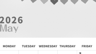 2026年5月縦型モノクロの日曜始まり 旗のイラストのかわいいA4無料白黒カレンダー(2026-00360510)