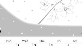 2026年7月縦型モノクロの月曜始まり 白ユリのイラストがおしゃれなA4無料白黒カレンダー(2026-00390711)