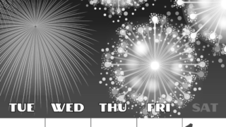 2026年8月縦型モノクロの月曜始まり 風物詩イラストのかわいいA4無料白黒カレンダー(2026-00400811)