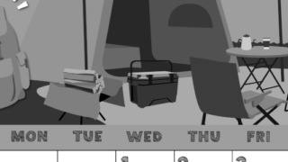 2026年7月縦型モノクロの日曜始まり 夏休みイラストのかわいいA4無料白黒カレンダー(2026-00430710)