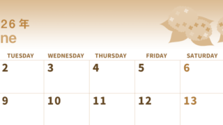 2026年6月横型レトロな月曜始まり 紫陽花イラストのかわいいA4無料セピア調カレンダー(2026-00560601)