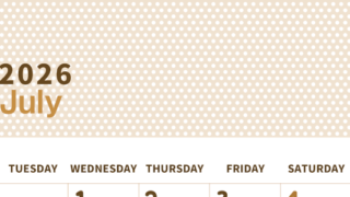 2026年7月縦型レトロな月曜始まり 輪飾りイラストのおしゃれA4無料セピア調カレンダー(2026-00580711)