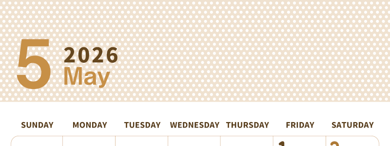 2026年5月縦型レトロな日曜始まり 子供の日イラストのおしゃれA4無料セピア調カレンダー(2026-00580510)