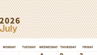 2026年7月縦型レトロな日曜始まり 輪飾りイラストのおしゃれA4無料セピア調カレンダー(2026-00580710)