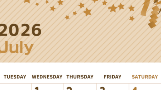 2026年7月縦型レトロな月曜始まり 天の川イラストのかわいいA4無料セピア調カレンダー(2026-00610711)