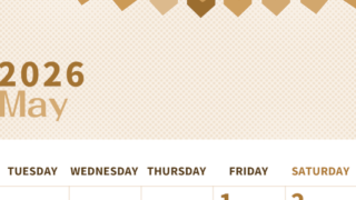 2026年5月縦型レトロな月曜始まり 旗のイラストのかわいいA4無料セピア調カレンダー(2026-00620511)